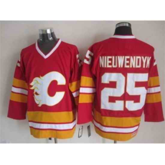 NHL Calgary Flames 25 Joe Nieuwendyk red CCM Throwback Jerseys
